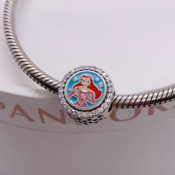 Pandora Jewelry - Disney Parks Pandora Run Disney Ariel Princess Marathon 5K Charm Button 2024